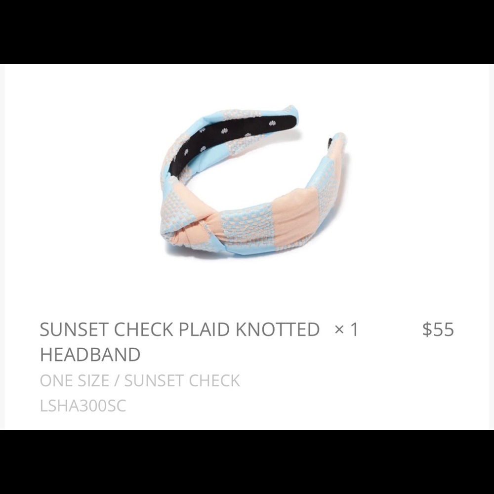 NWOT Lele Sadoughi checkered headband